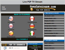 Tablet Screenshot of livep2ptvstream.com